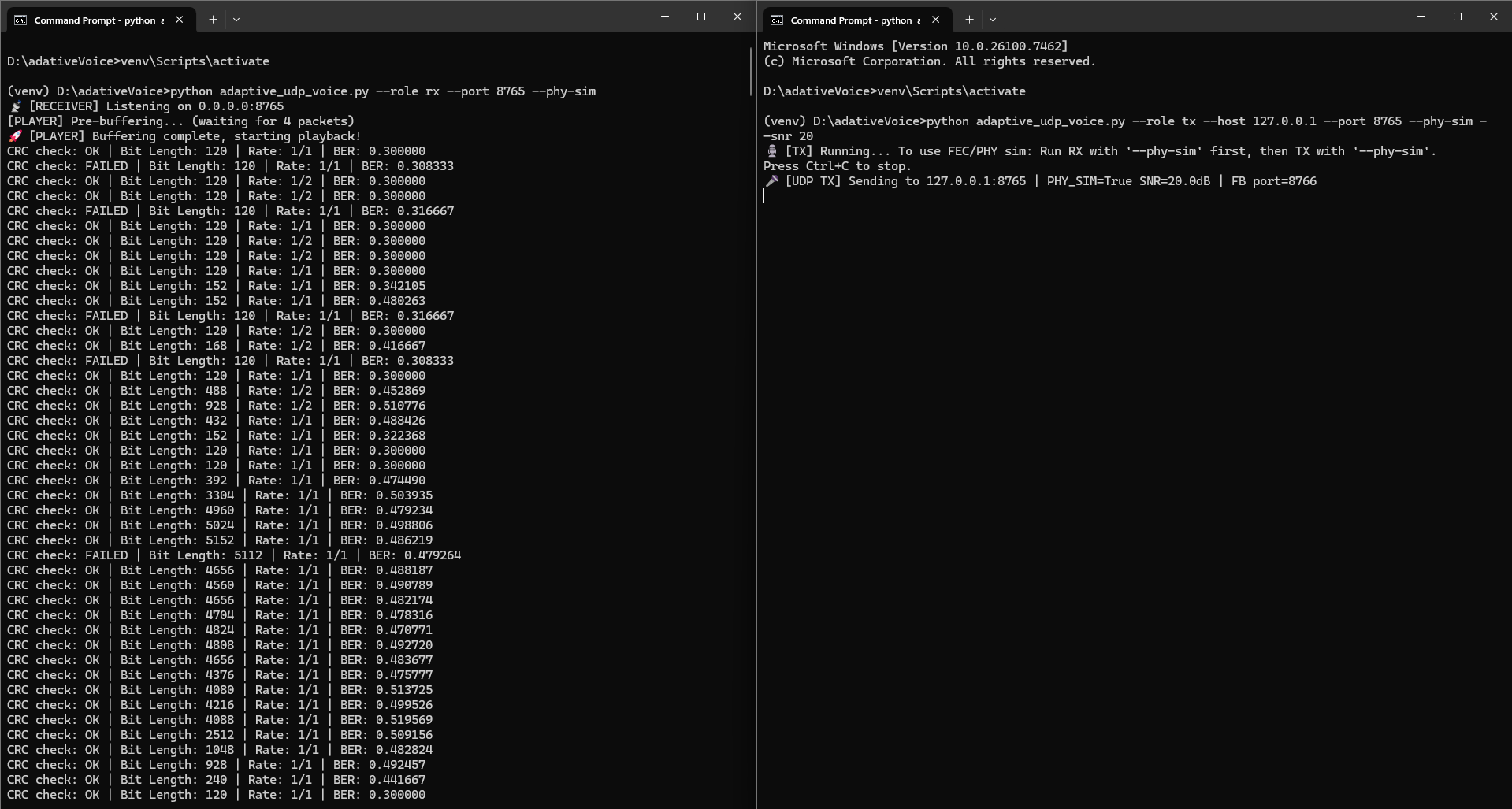 Adaptive Voice Link (Simulation)